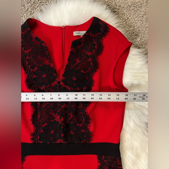 Danny and Nicole red and black lace midi dress size 6 EUC - Picture 6 of 8